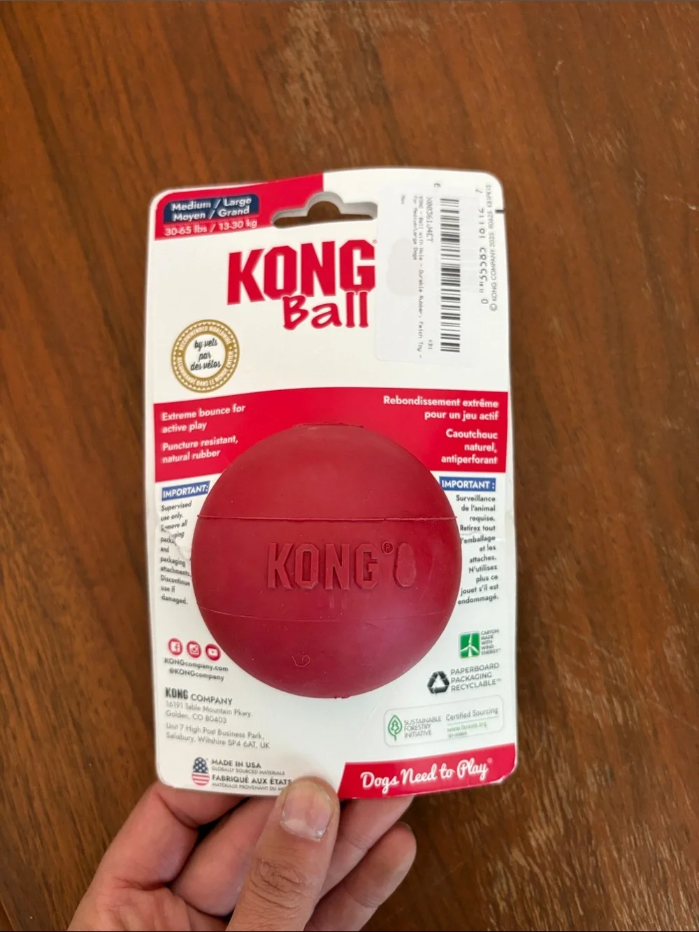 Kong Red Durable Ball for Dogs